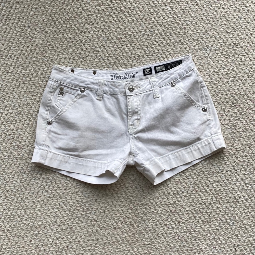 White Miss Me shorts